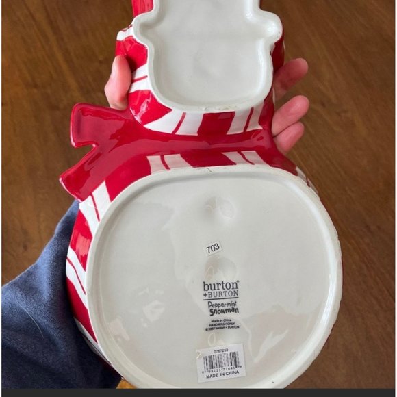 Burton and Burton Peppermint Snowman serving tray/Dish/candy dish Burton and Bur - Picture 3 of 7